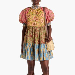 NWT ZIMMERMANN Tiered floral-print cotton mini dress